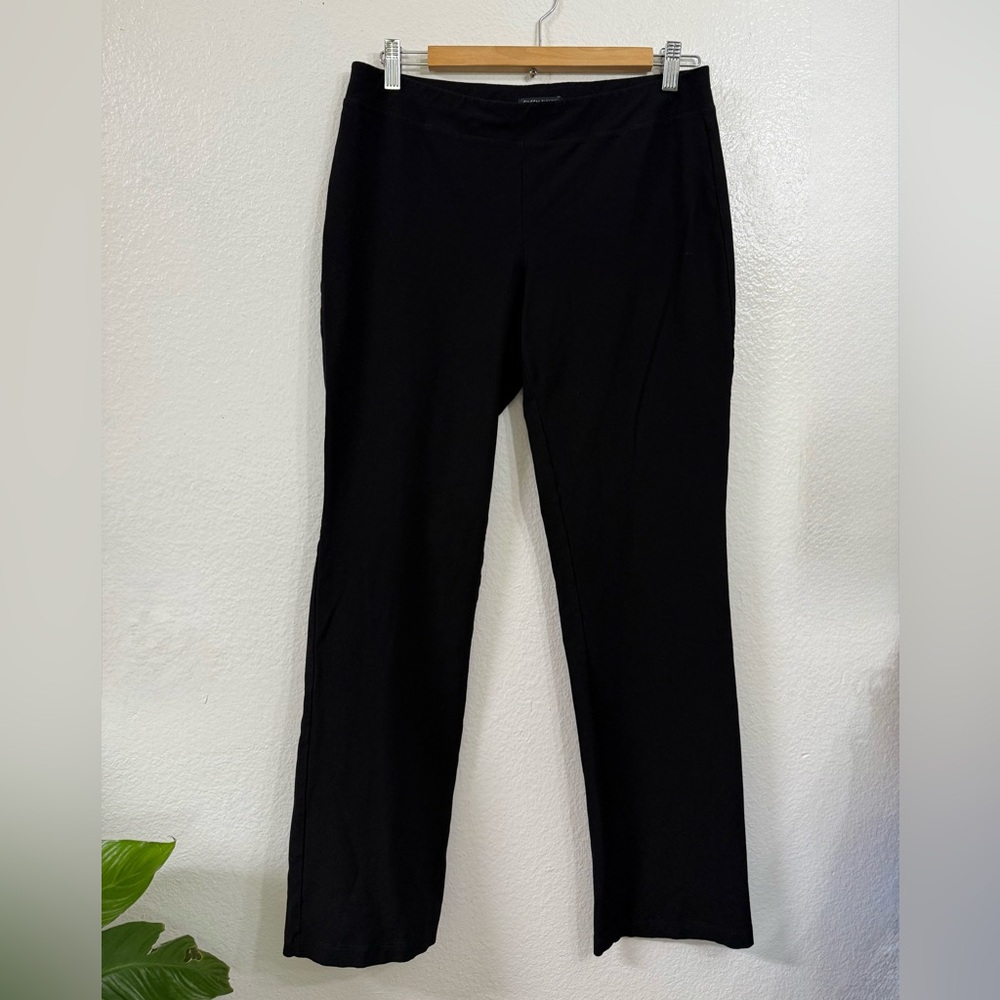 EILEEN FISHER Stretch Crepe Viscose Blend Pants Pull On Black Office Size: Small